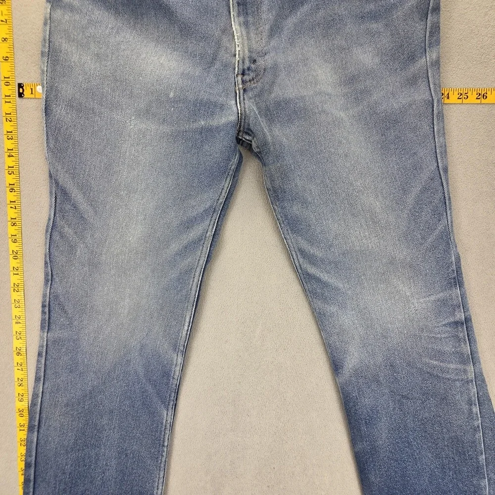 VTG Levis Jeans Mens Blue Skosh Made in USA 80s Straight Stretch Fits 36x32‎